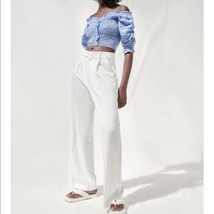 Stretchy gingham crop top